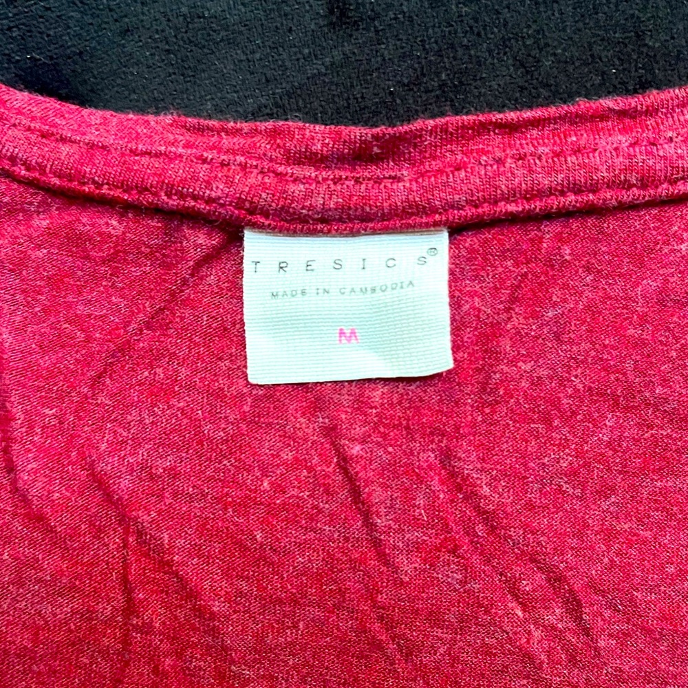 Red v neck shirt